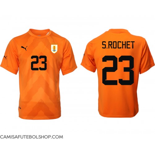 Camisa de time de futebol Uruguai Sergio Rochet #23 Goleiro Replicas 2º Equipamento Mundo 2022 Manga Curta